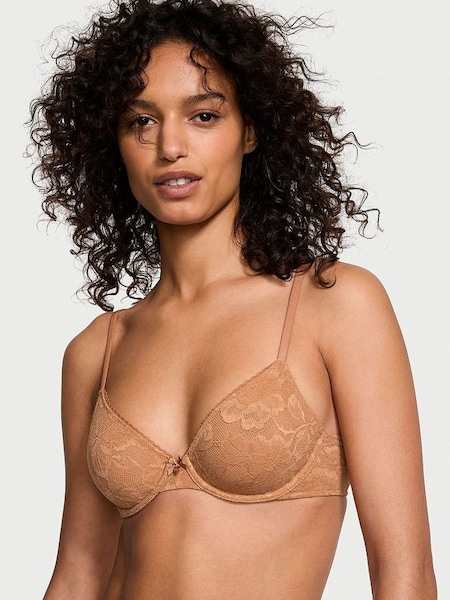 Toffee Nude Lace Unlined Demi Invisible Lift Bra (K71853) | £35