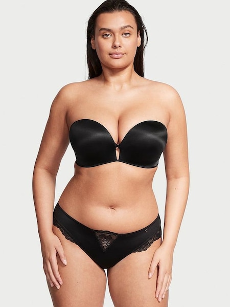 Pure Black Strapless Multiway Push Up Add 2 Cups Push Up Bombshell Bra (K71859) | £45