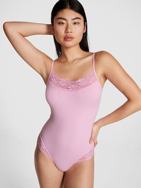 Pink Bubble Seamless Rib Sleep Bodysuit (K71920) | £26