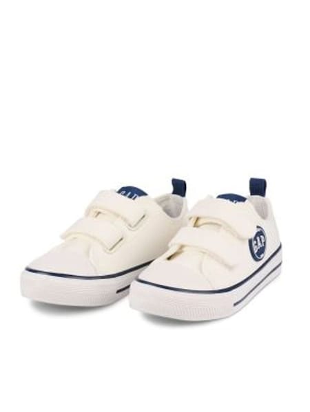 White and Navy Houston Low Top Trainers - Kids (K72001) | £35
