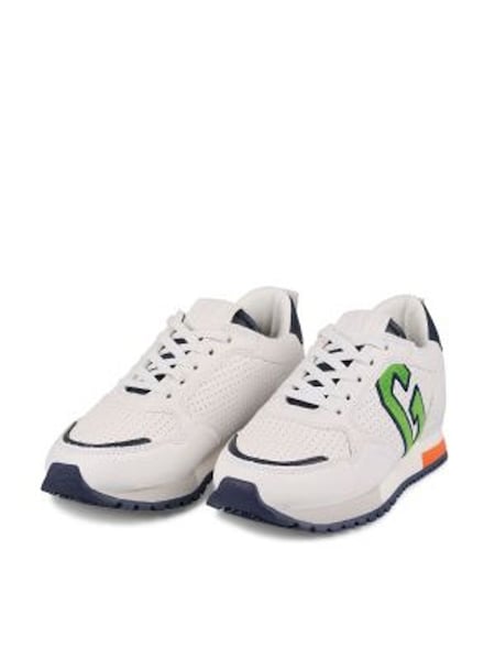 White and Green New York Low Top Colourblock Trainers - Kids (K72003) | £55