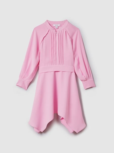 Teen Zip Front Asymmetric Dress in Pink (K72489) | £80