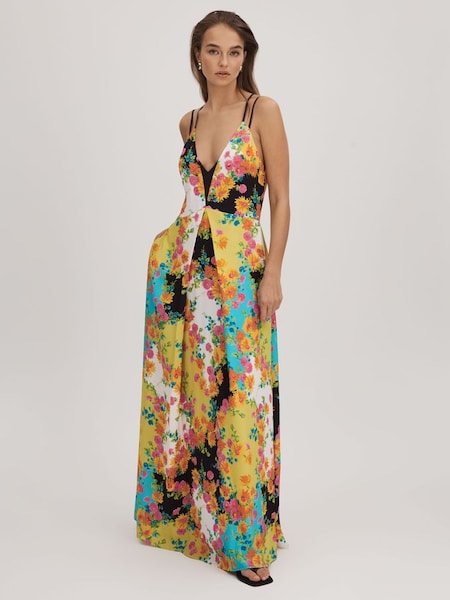 Florere Printed Dual Strap Maxi Dress in Multi (K72505) | £228