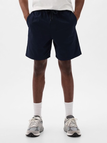 Navy Cotton Easy Pull On Shorts (K73449) | £30