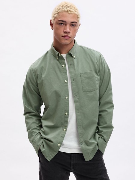 Green Oxford Shirt in Regular Fit (K73453) | £35