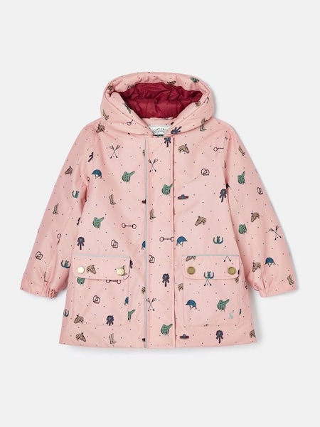 Girls' Fairview Pink Horse Print Waterproof Coat with Quilted Lining (K73473) | £49 - £52