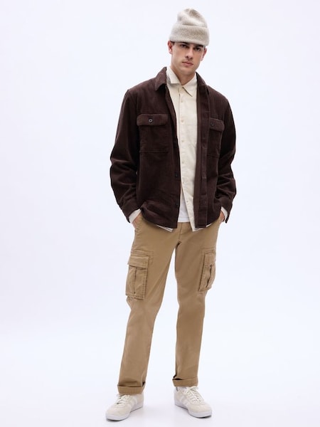Brown Straight Fit Cargo Trousers (K73503) | £40