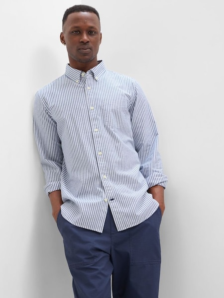 Blue Stripe Oxford Shirt in Regular Fit (K73507) | £35