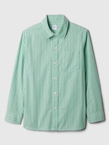 Green Stripe Poplin Shirt (4-12yrs) (K73639) | £20