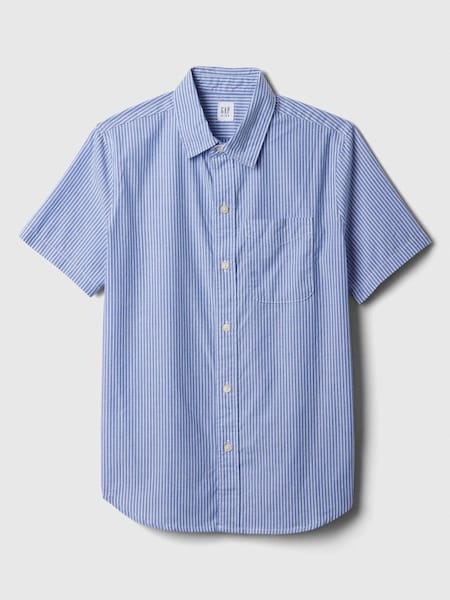 Blue Check Poplin Shirt (4-13yrs) (K73654) | £18