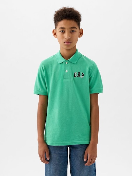 Green Logo Short Sleeve Polo Shirt (4-13yrs) (K73678) | £12