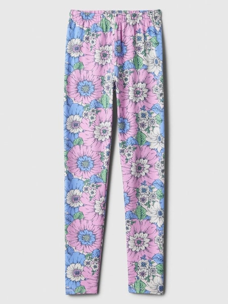 Blue Stretch Jersey Print Leggings (4-13yrs) (K73797) | £10