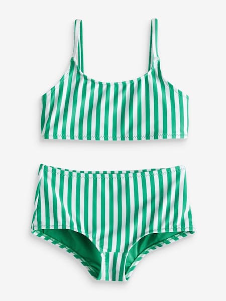 Green & White Stripe Bikini (4-12yrs) (K73808) | £25