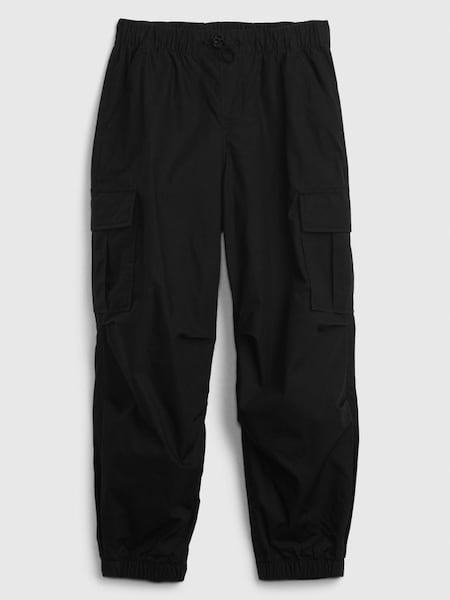 Black Parachute Cargo Trousers (4-13yrs) (K73814) | £25