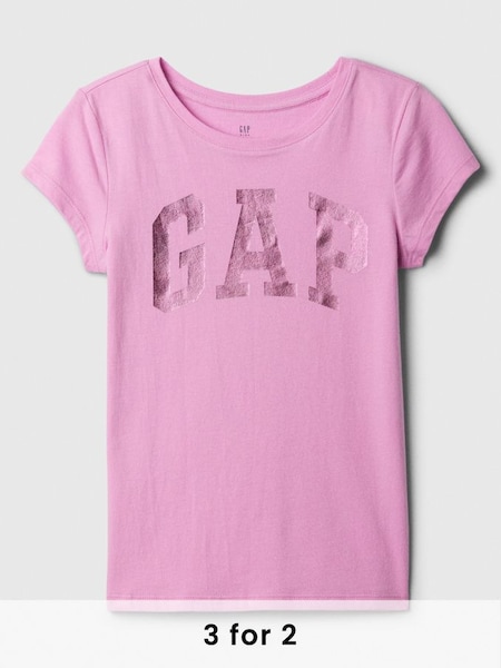 Pink Logo Short Sleeve Crew Neck T-Shirt (4-13yrs) (K73834) | £10