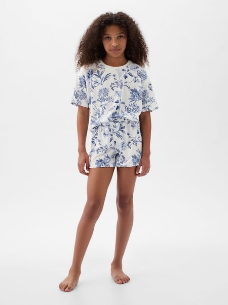 Blue Pyjama Print Shorts Set (4-13yrs) (K73835) | £20