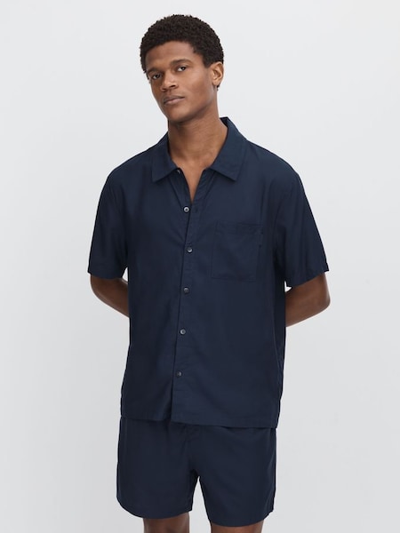 Calvin Klein Underwear Pyjama Shorts and Shirt Set in Dark Blue (K74412) | £95