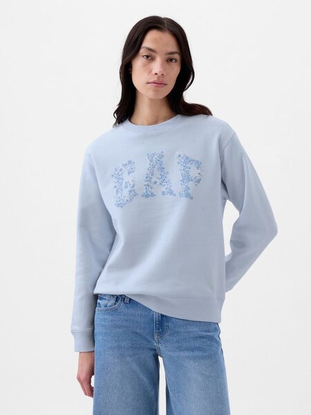 Blue Logo Floral Print Fleece Sweatshirt (K74991) | £25