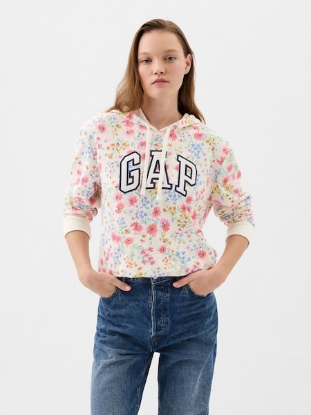 Pink Logo Floral Print Hoodie (K75015) | £35