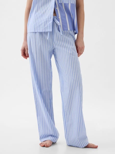 Blue Poplin Stripe Pyjama Trousers (K75024) | £30