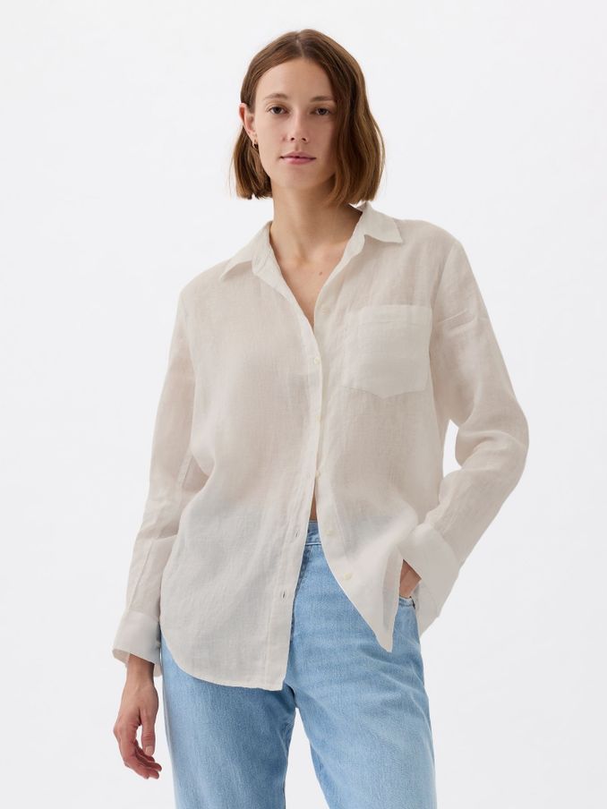 Womens Linen Shirts Blouses Gap UK