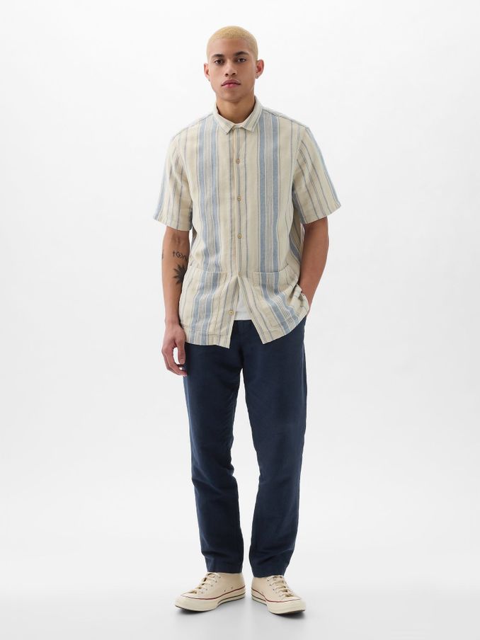 Buy Men s Linen Trousers Online Gap UK