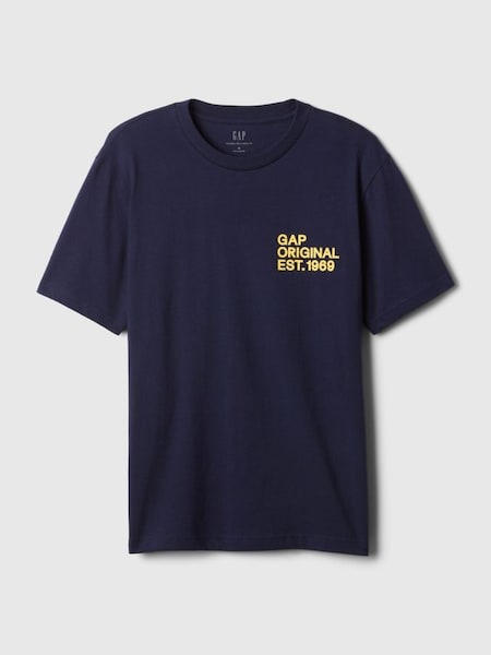 Blue Logo Graphic Short Sleeve Crew Neck T-Shirt (K75224) | £16