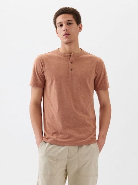 Orange Everyday Soft Henley Short Sleeve T-Shirt (K75265) | £14