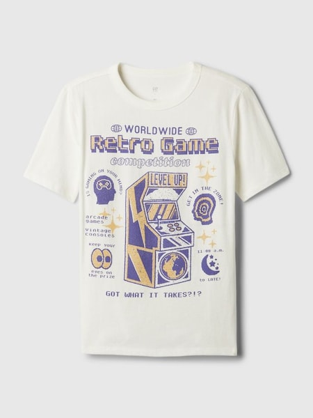 White Graphic Short Sleeve Crew Neck T-Shirt (4-13yrs) (K75319) | £10