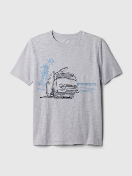 Grey Graphic Crew Neck Short Sleeve T-Shirt (4-13yrs) (K75352) | £14