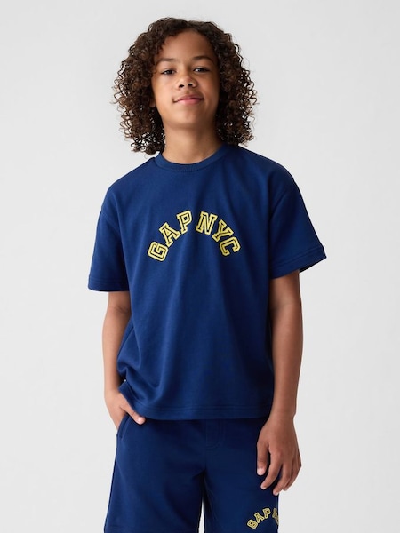 Blue NYC Arch Logo Short Sleeve Crew Neck T-Shirt (4-13yrs) (K75355) | £18