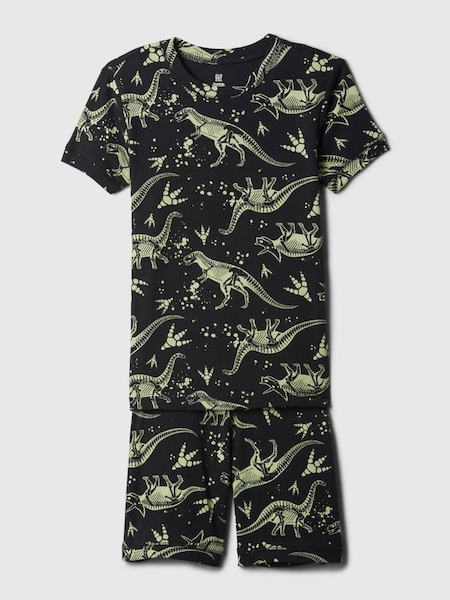 Black Organic Cotton Print Short Sleeve Pyjama Set (K75359) | £20