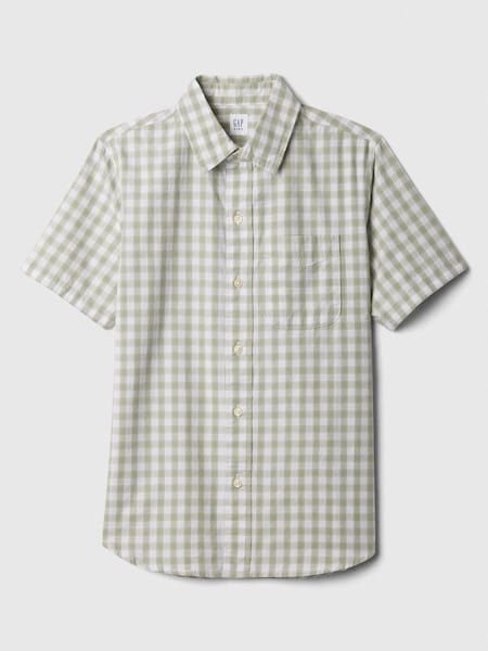 Green and White Check Poplin Shirt (4-13yrs) (K75392) | £18