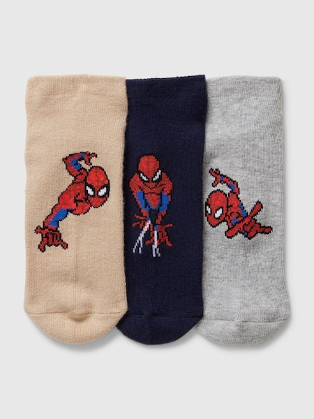 Grey Marvel Spider-Man No Show Socks 3-Pack (K75417) | £8