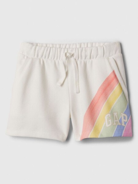 White Pull On Logo Jogger Shorts (4-13yrs) (K75437) | £12