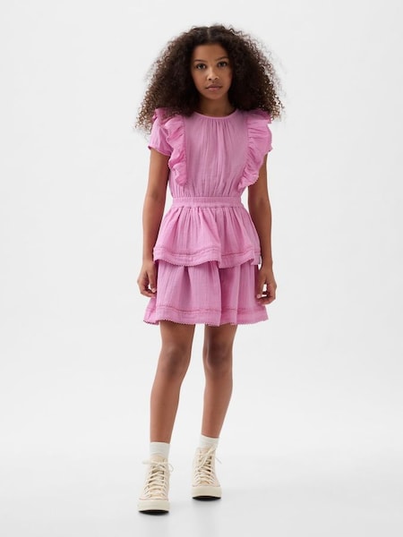 Pink Ruffle Dress (4-13yrs) (K75455) | £30