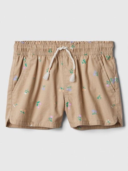 Beige Cotton Easy Pull On Shorts (4-13yrs) (K75480) | £18