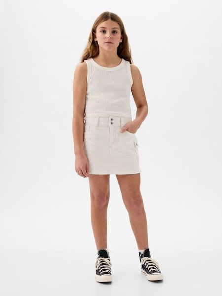 White Cargo Denim Skirt (5-13yrs) (K75521) | £20