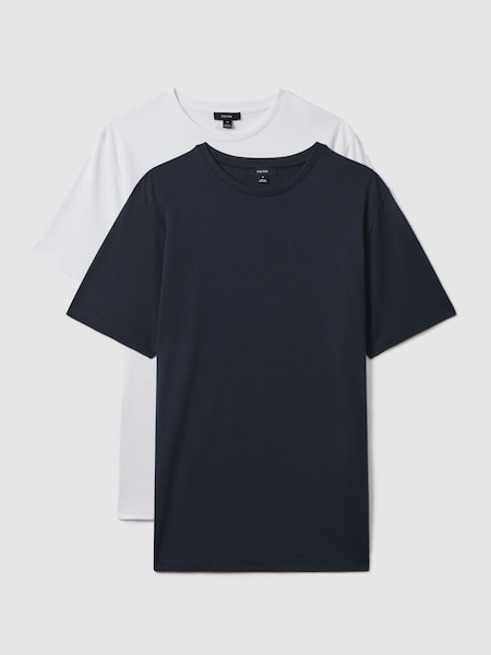 Pack of Two Crew-Neck T-Shirts in Navy/White (K76092) | £48