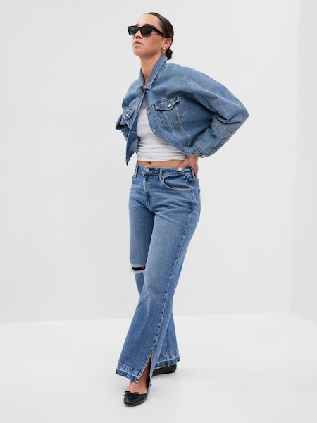 Blue Mid Rise Cotton 90s Loose Jeans (K78122) | £55