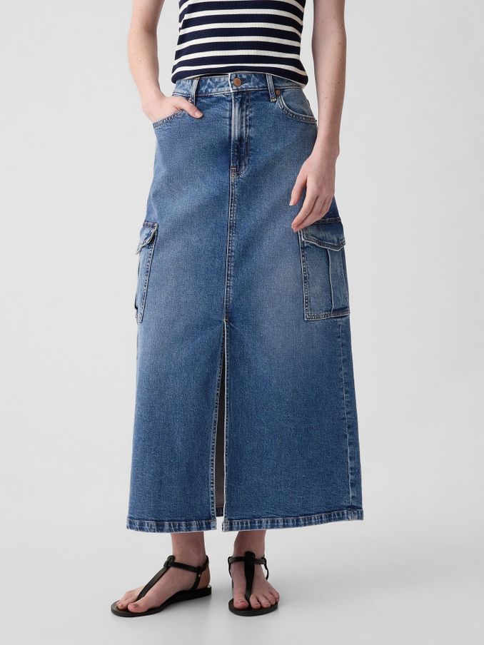 High waisted jean skirt uk online