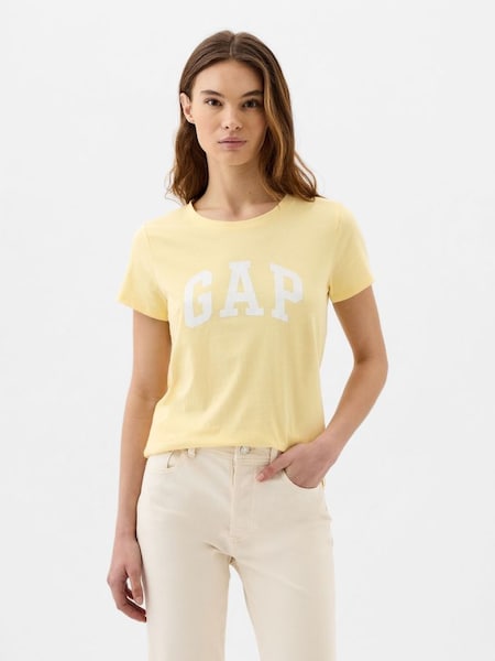 Yellow Cotton Logo Short Sleeve Crew Neck T-Shirt (K78141) | £14
