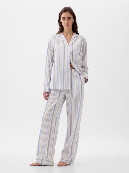 Blue Stripe Poplin Pyjama Trousers (K78149) | £30