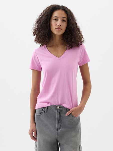 Pink Favourite Short Sleeve V Neck T-Shirt (K78154) | £10