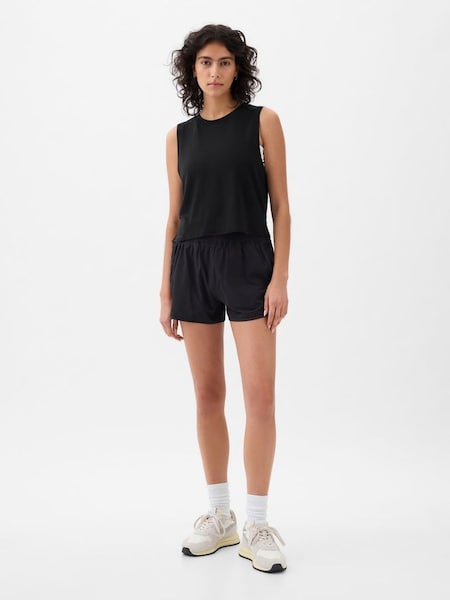 Black Crew Neck Breathe Cropped Muscle T-Shirt (K78175) | £15