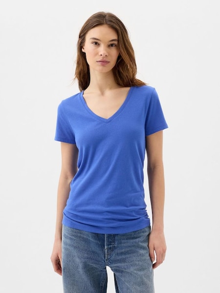 Blue Favourite Short Sleeve V Neck T-Shirt (K78187) | £10
