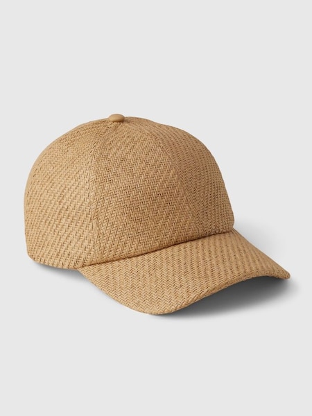 Brown Woven Straw Baseball Hat (K78201) | £25