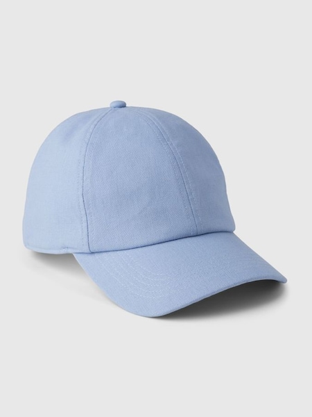 Blue Linen Cotton Blend Baseball Hat (K78225) | £20