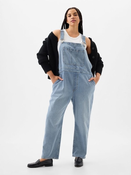 Blue Slouchy Denim Dungarees with Washwell (K78233) | £60