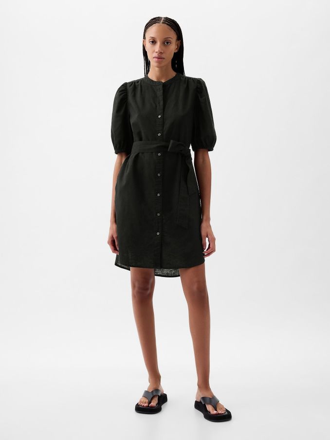 Linen black dresses uk sales